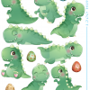 cute dino wall decal